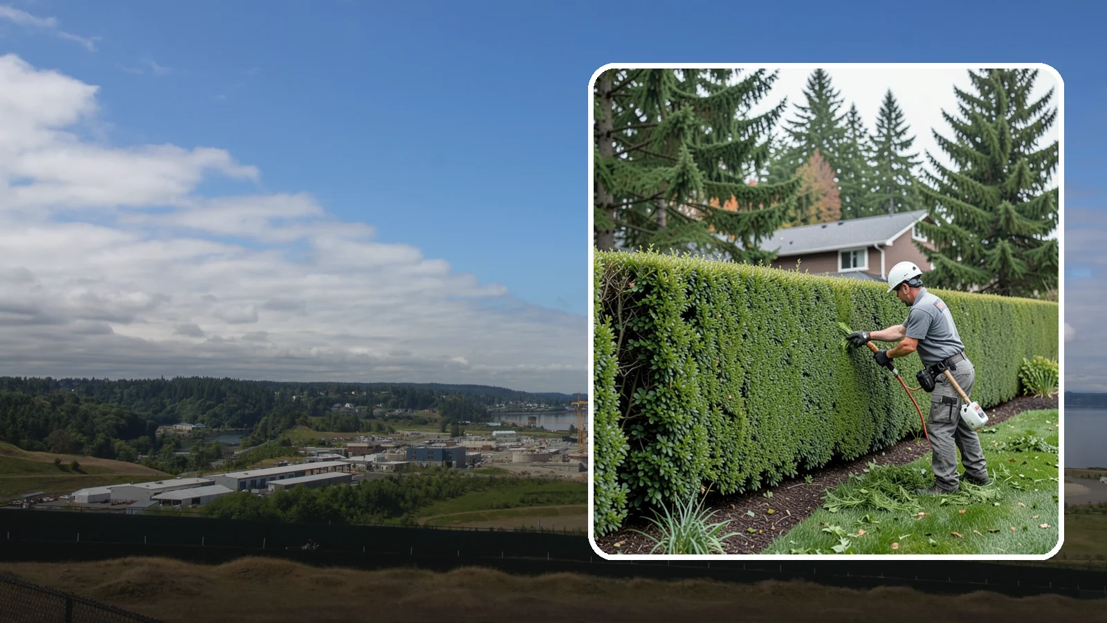 Yew Hedge Trimming in University Place, Pierce County, WA - Traditional yew hedge trimming that shapes this classic conifer into dense formal walls, with the rare ability to regrow from old...