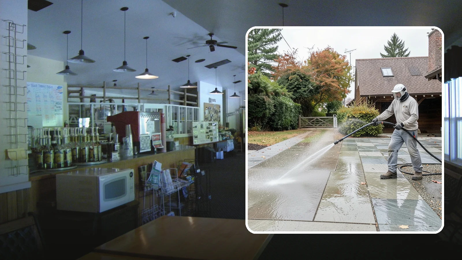 Aggregate Driveway Cleaning in Black Diamond, King County, WA - Careful cleaning of exposed aggregate driveways that clears grime from the textured stone surface without loosening it.