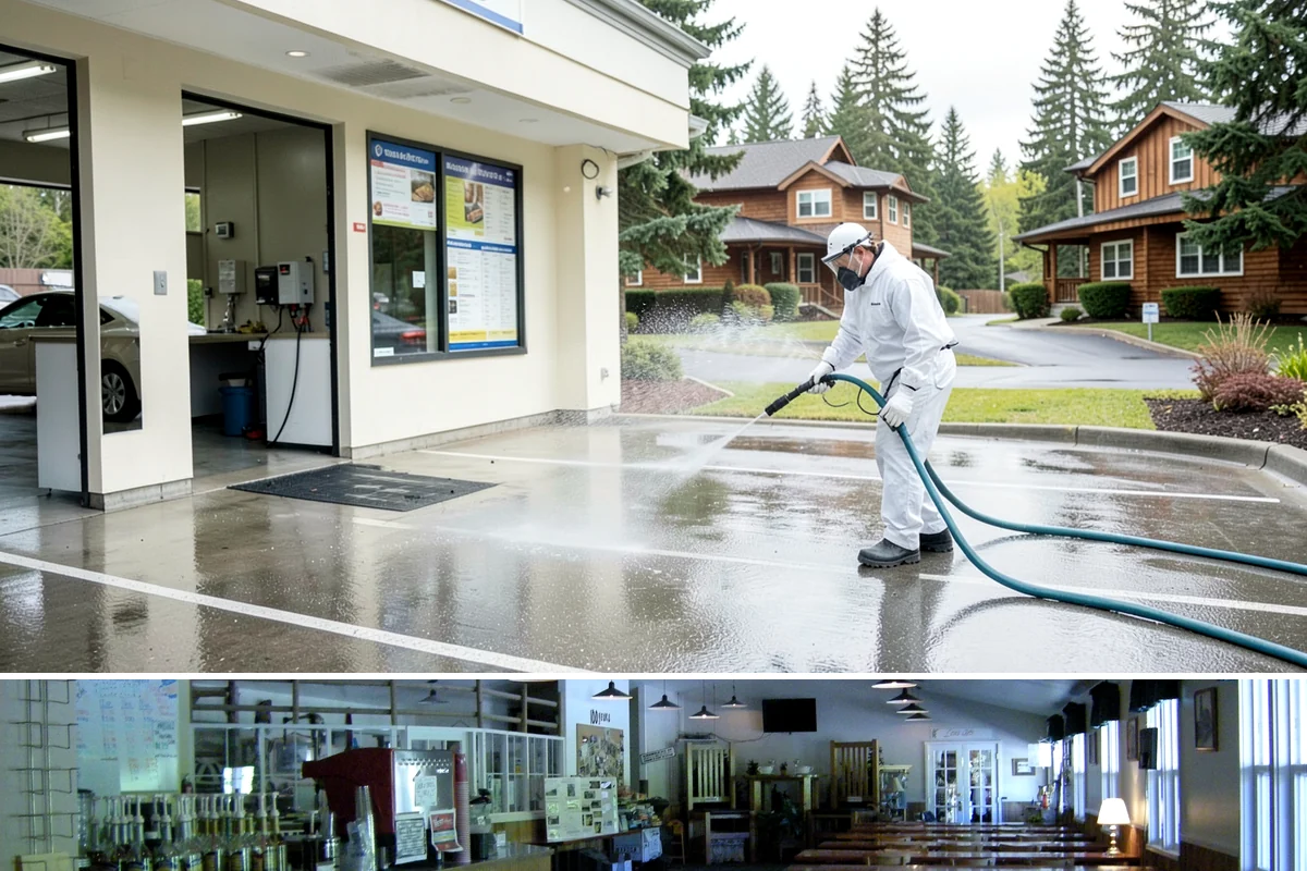 Aggregate Driveway Cleaning in Black Diamond, King County, WA - Clean aggregate surfaces in dry weather so the many crevices can dry before sealing or reuse.