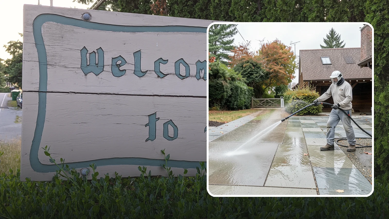 Aggregate Driveway Cleaning in Brier, Snohomish County, WA - Careful cleaning of exposed aggregate driveways that clears grime from the textured stone surface without loosening it.