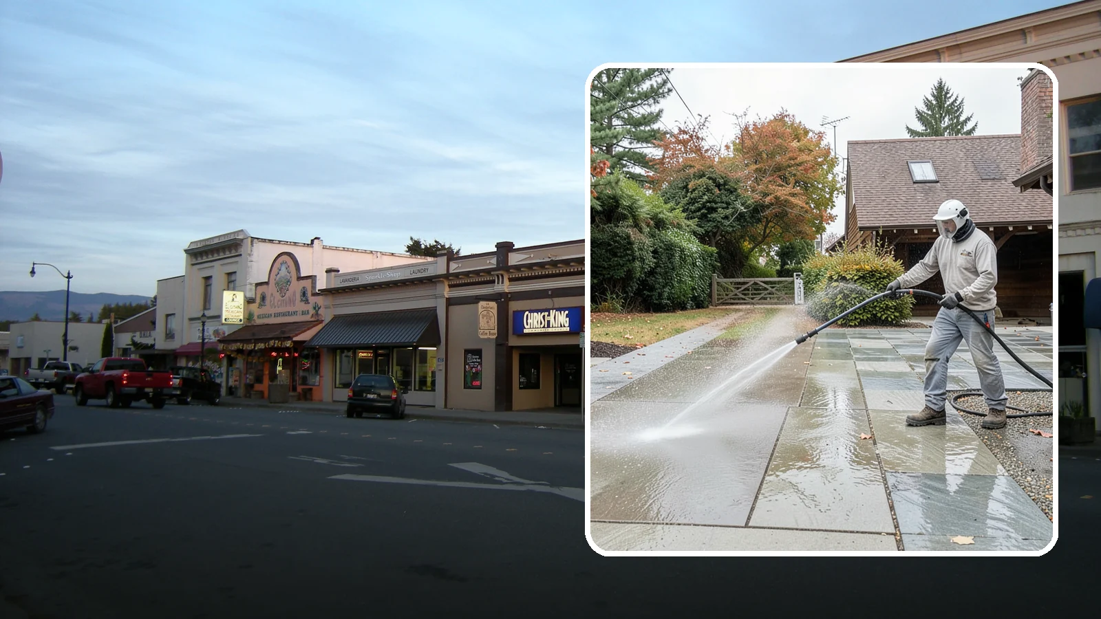 Aggregate Driveway Cleaning in Burlington, Skagit County, WA - Careful cleaning of exposed aggregate driveways that clears grime from the textured stone surface without loosening it.