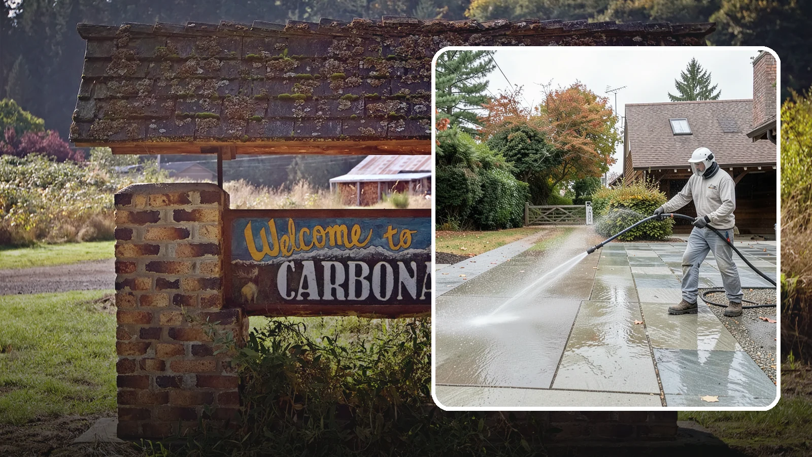 Aggregate Driveway Cleaning in Carbonado, Pierce County, WA - Careful cleaning of exposed aggregate driveways that clears grime from the textured stone surface without loosening it.