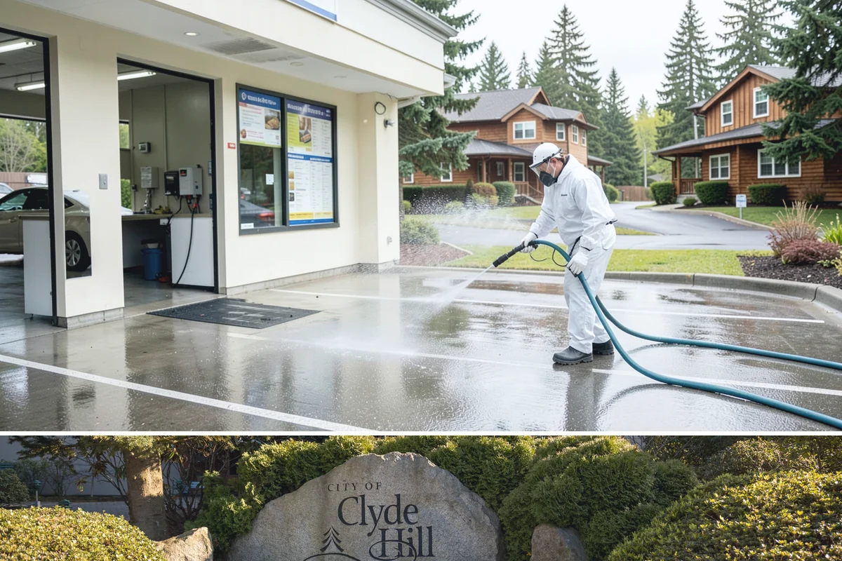 Aggregate Driveway Cleaning in Clyde Hill, King County, WA - Clean aggregate surfaces in dry weather so the many crevices can dry before sealing or reuse.