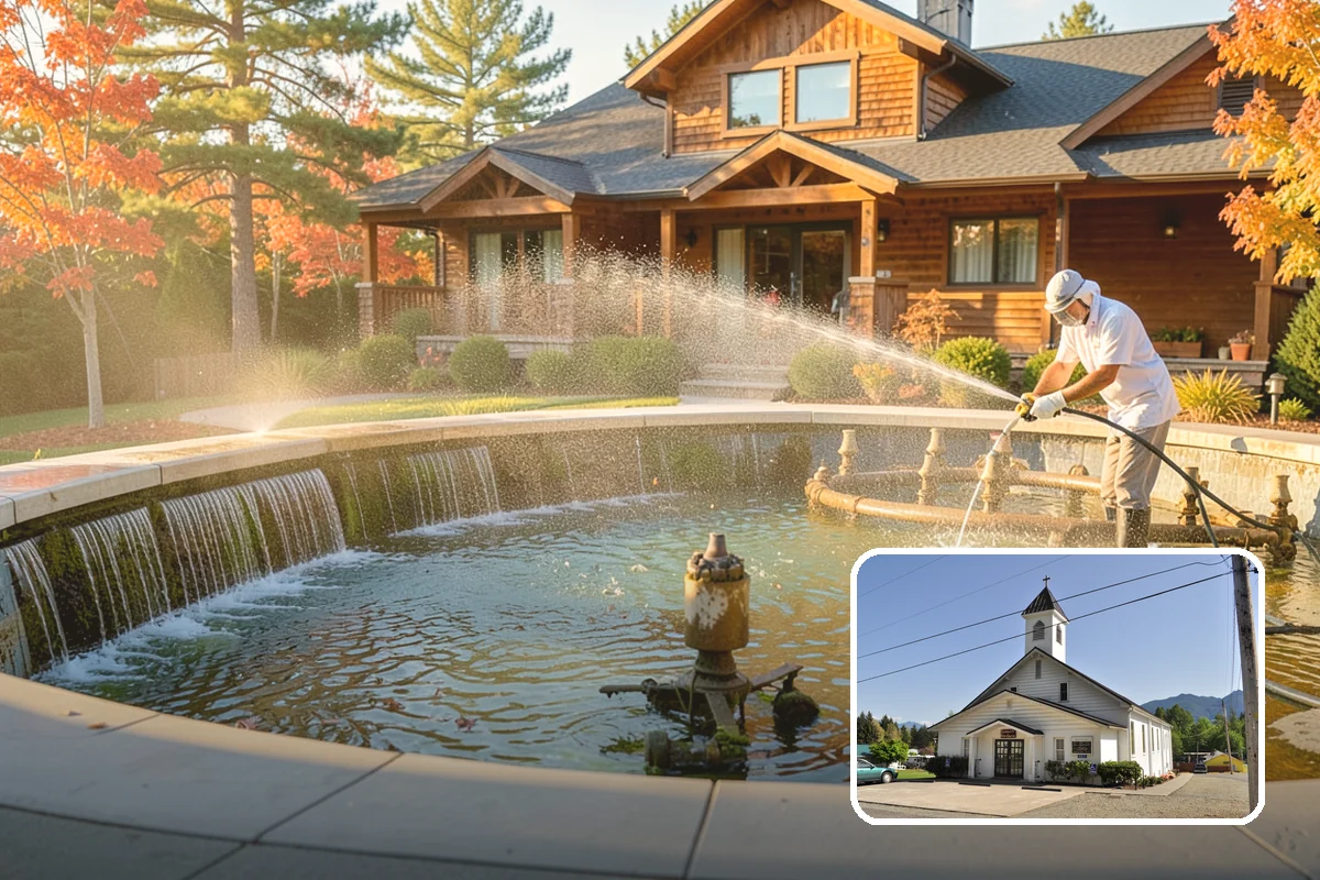 Aggregate Driveway Cleaning in Concrete, Skagit County, WA - Cleans textured aggregate without dislodging stones