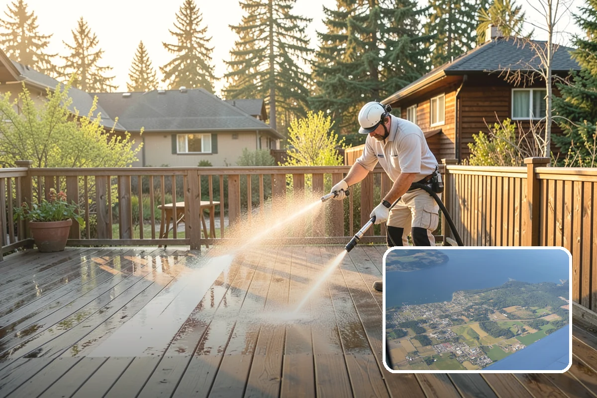 Aggregate Driveway Cleaning in Coupeville, Island County, WA - Cleans textured aggregate without dislodging stones