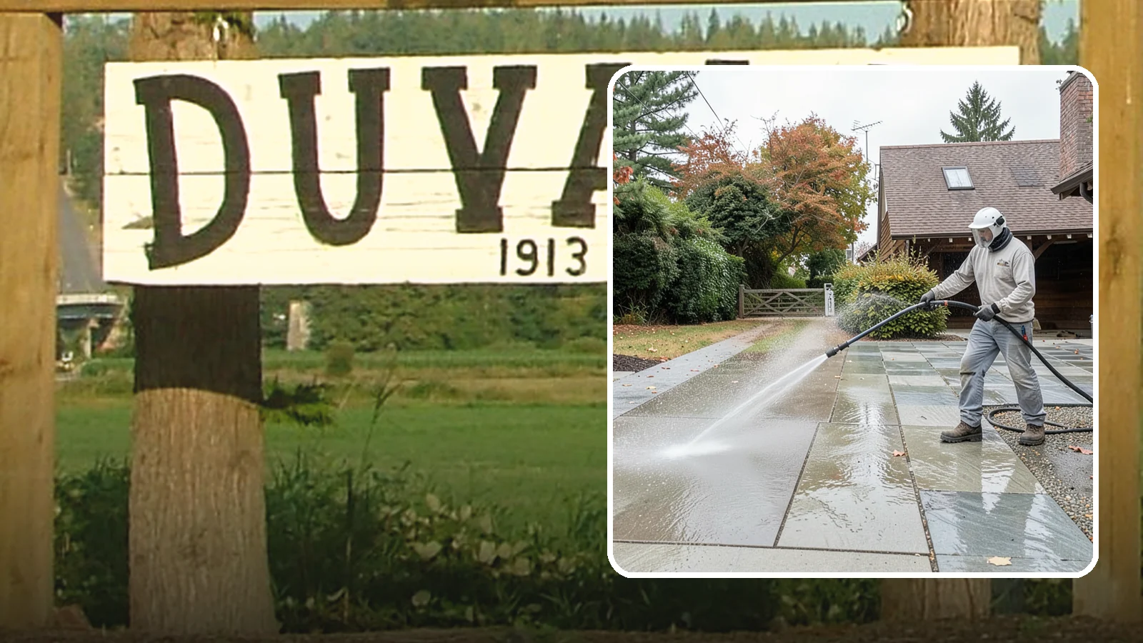 Aggregate Driveway Cleaning in Duvall, King County, WA - Careful cleaning of exposed aggregate driveways that clears grime from the textured stone surface without loosening it.