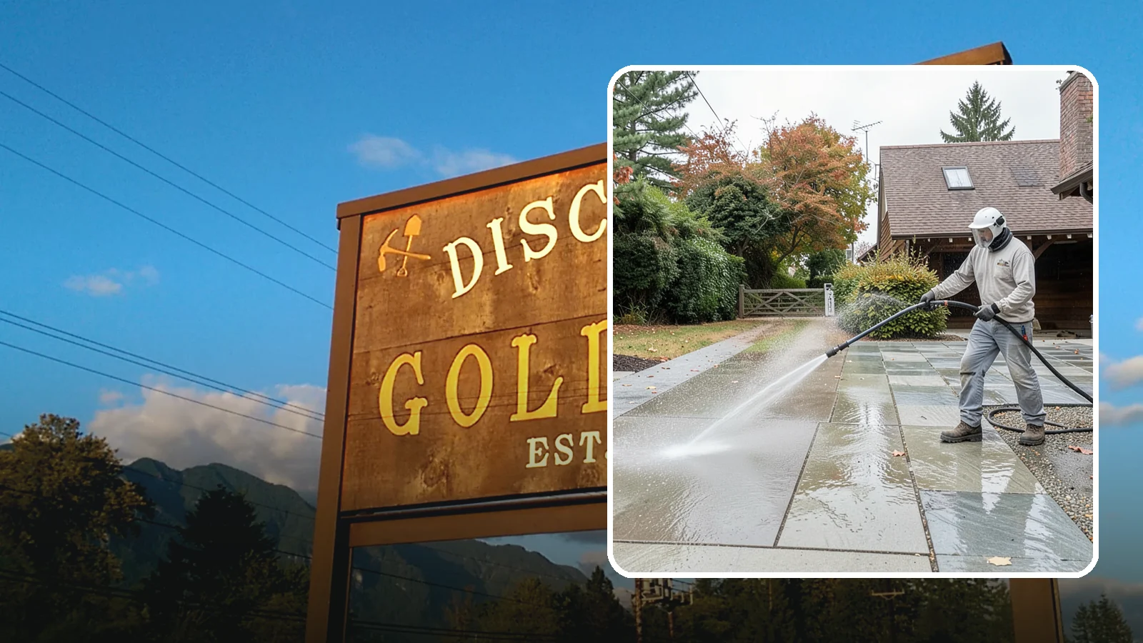 Aggregate Driveway Cleaning in Gold Bar, Snohomish County, WA - Careful cleaning of exposed aggregate driveways that clears grime from the textured stone surface without loosening it.