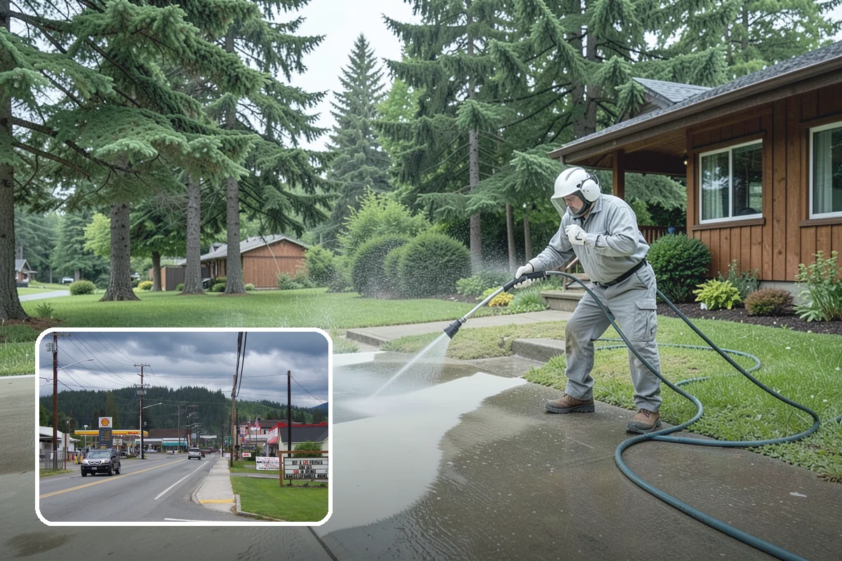 Aggregate Driveway Cleaning in Granite Falls, Snohomish County, WA - Cleans textured aggregate without dislodging stones