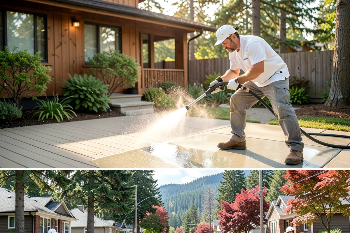 Aggregate Driveway Cleaning in Hunts Point, King County, WA - Clean aggregate surfaces in dry weather so the many crevices can dry before sealing or reuse.