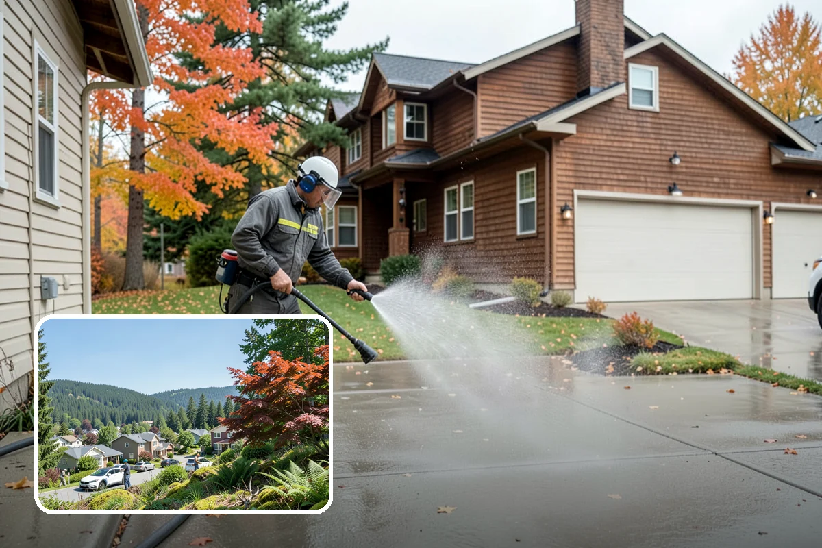 Aggregate Driveway Cleaning in Index, Snohomish County, WA - Cleans textured aggregate without dislodging stones