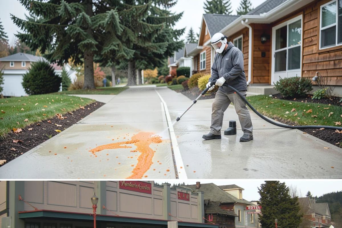 Aggregate Driveway Cleaning in Issaquah, King County, WA - Clean aggregate surfaces in dry weather so the many crevices can dry before sealing or reuse.
