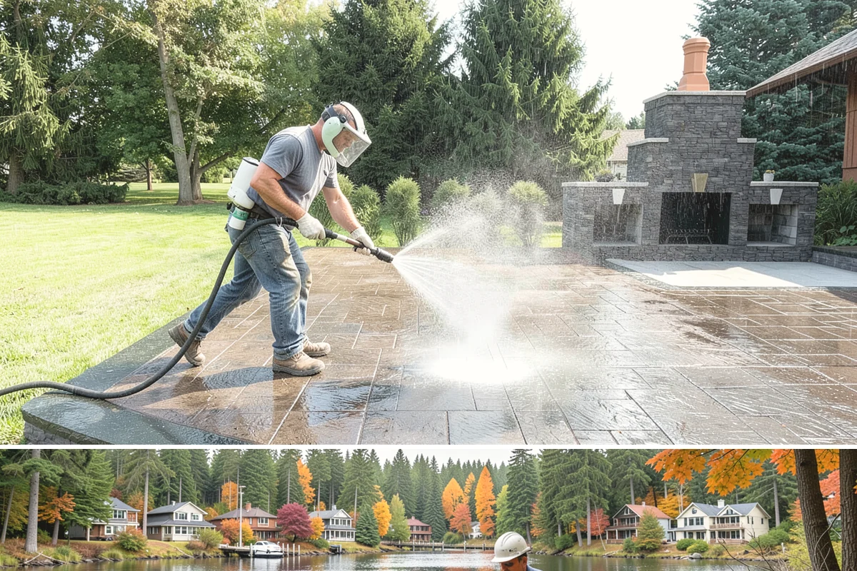 Aggregate Driveway Cleaning in La Conner, Skagit County, WA - Clean aggregate surfaces in dry weather so the many crevices can dry before sealing or reuse.