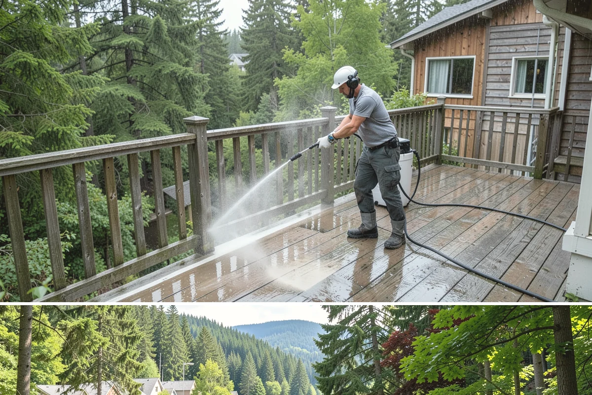 Aggregate Driveway Cleaning in Lake Forest Park, King County, WA - Clean aggregate surfaces in dry weather so the many crevices can dry before sealing or reuse.
