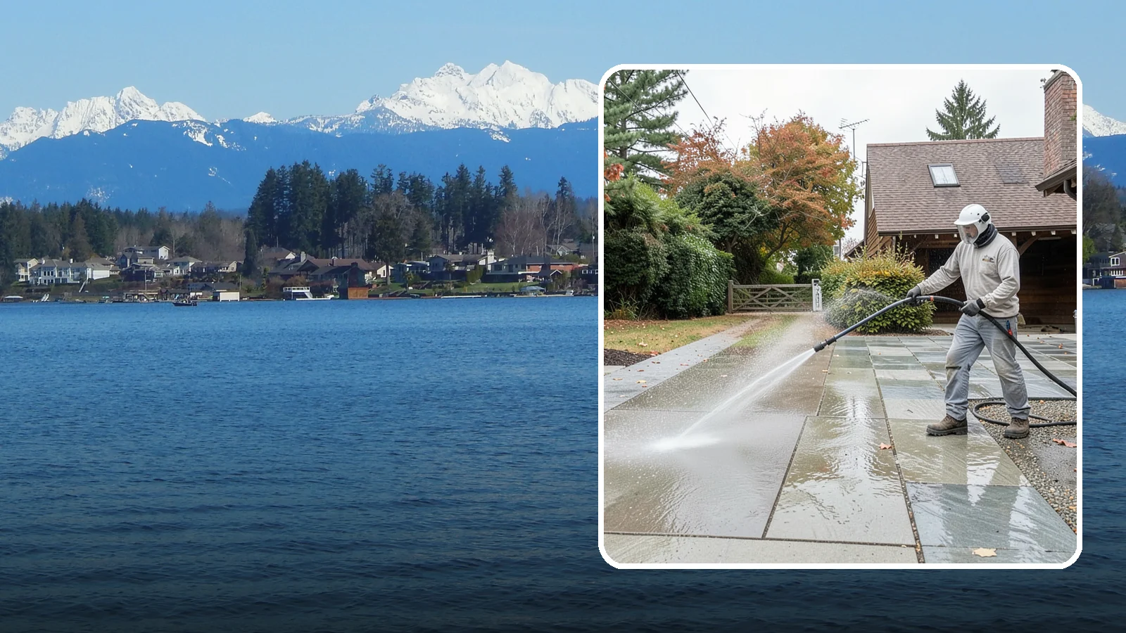 Aggregate Driveway Cleaning in Lake Stevens, Snohomish County, WA - Careful cleaning of exposed aggregate driveways that clears grime from the textured stone surface without loosening it.