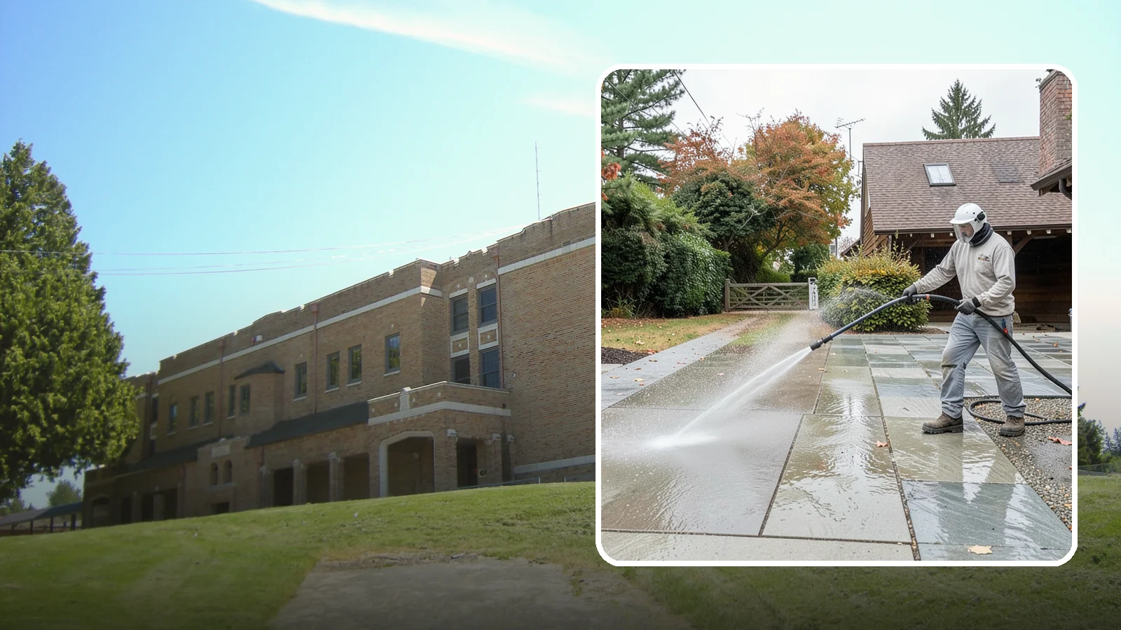 Aggregate Driveway Cleaning in Maple Valley, King County, WA - Careful cleaning of exposed aggregate driveways that clears grime from the textured stone surface without loosening it.
