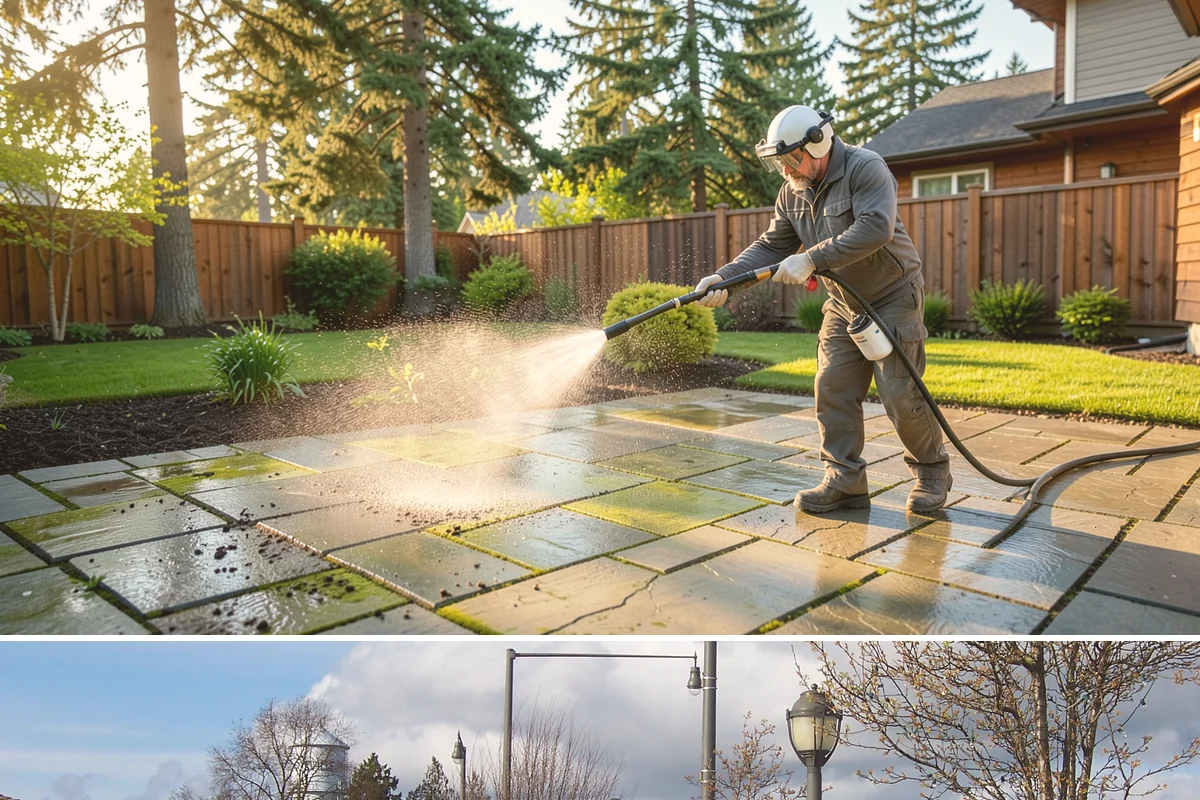 Aggregate Driveway Cleaning in Marysville, Snohomish County, WA - Clean aggregate surfaces in dry weather so the many crevices can dry before sealing or reuse.