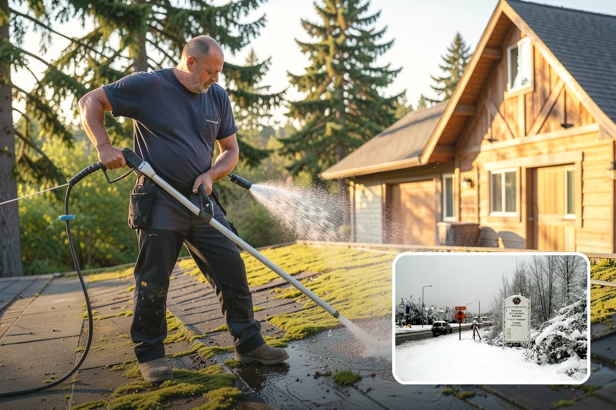 Aggregate Driveway Cleaning in Newcastle, King County, WA - Cleans textured aggregate without dislodging stones