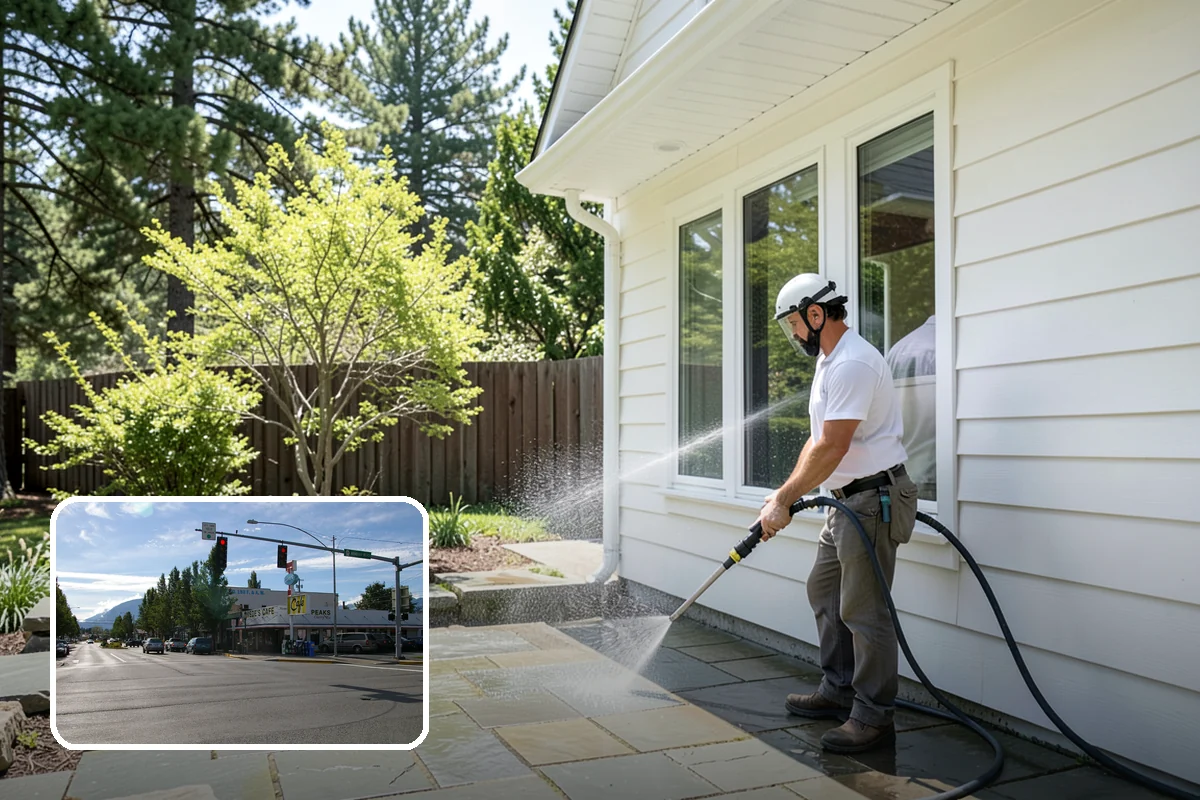 Aggregate Driveway Cleaning in North Bend, King County, WA - Cleans textured aggregate without dislodging stones