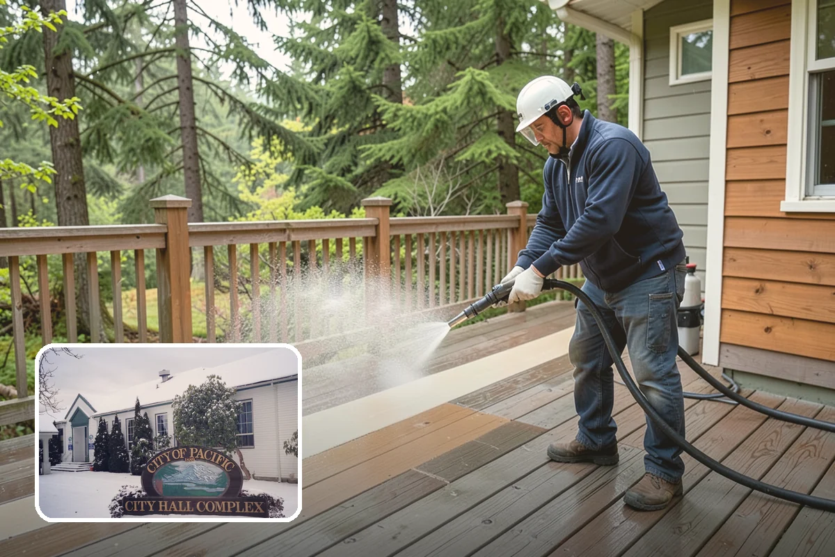 Aggregate Driveway Cleaning in Pacific, King County, WA - Cleans textured aggregate without dislodging stones