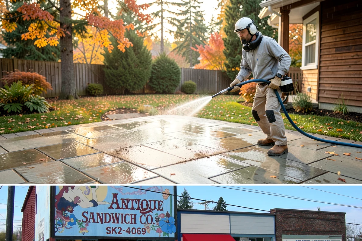 Aggregate Driveway Cleaning in Ruston, Pierce County, WA - Clean aggregate surfaces in dry weather so the many crevices can dry before sealing or reuse.