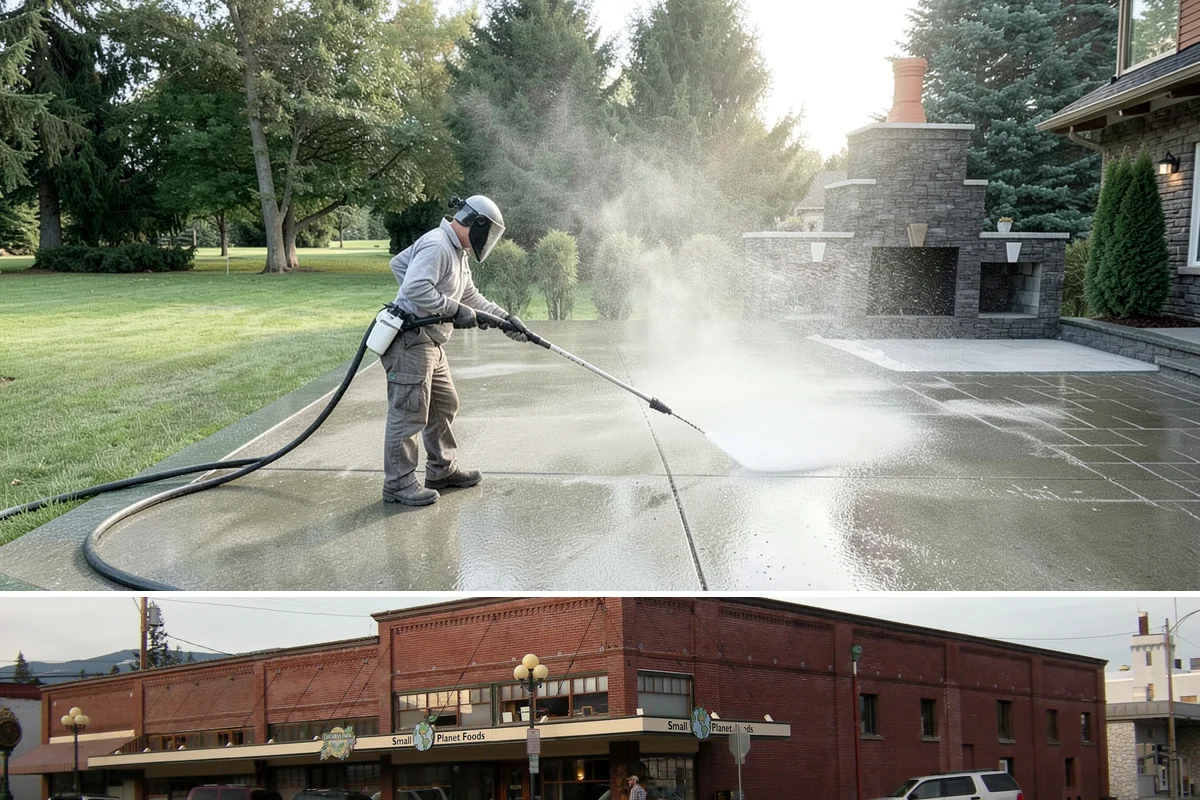 Aggregate Driveway Cleaning in Sedro-Woolley, Skagit County, WA - Clean aggregate surfaces in dry weather so the many crevices can dry before sealing or reuse.