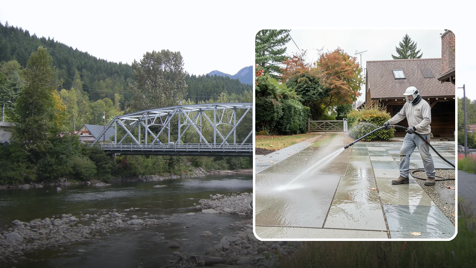 Aggregate Driveway Cleaning in Skykomish, King County, WA - Careful cleaning of exposed aggregate driveways that clears grime from the textured stone surface without loosening it.