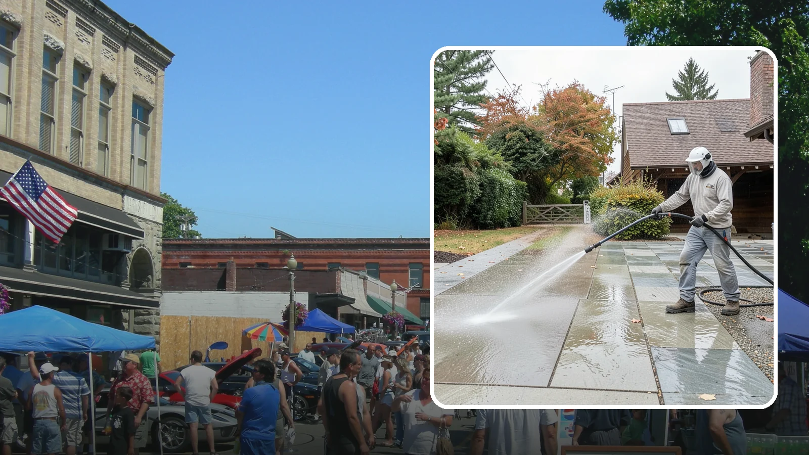 Aggregate Driveway Cleaning in Snohomish, Snohomish County, WA - Careful cleaning of exposed aggregate driveways that clears grime from the textured stone surface without loosening it.
