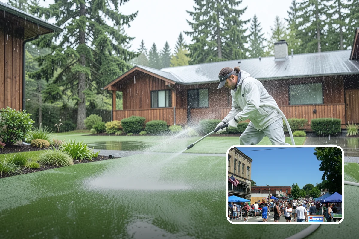 Aggregate Driveway Cleaning in Snohomish, Snohomish County, WA - Cleans textured aggregate without dislodging stones