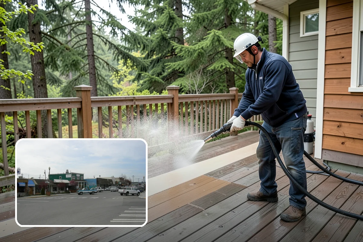 Aggregate Driveway Cleaning in Stanwood, Snohomish County, WA - Cleans textured aggregate without dislodging stones