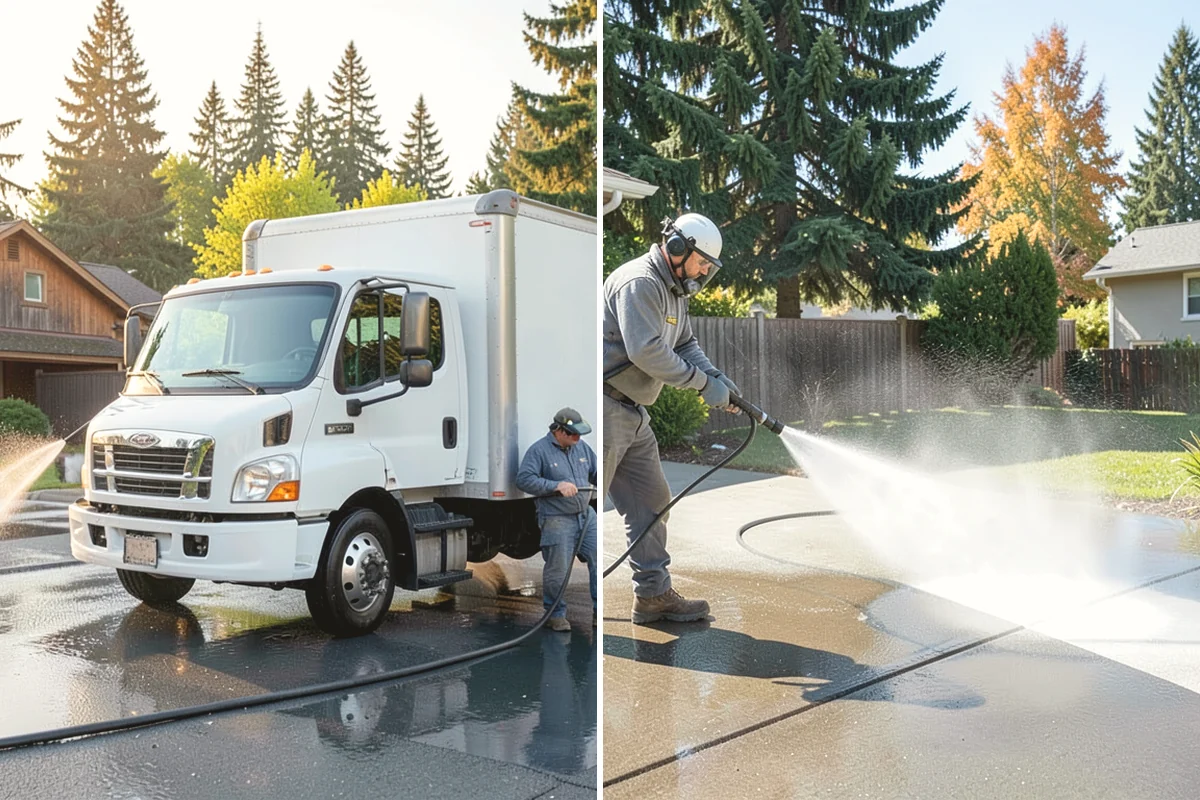Aggregate Driveway Cleaning in University Place, Pierce County, WA - Inspect the aggregate for loose stones and wear
