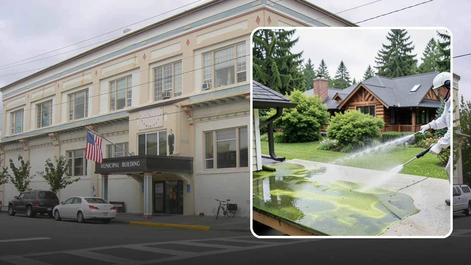 Algae Removal in Anacortes, Skagit County, WA - Soft-wash algae removal that lifts the green film coating siding, roofs, decks, and concrete across shaded properties.