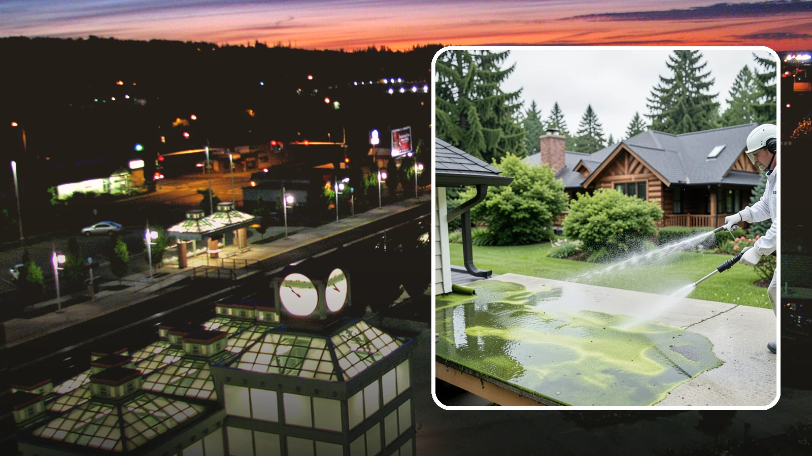 Algae Removal in Auburn, King County, WA - Soft-wash algae removal that lifts the green film coating siding, roofs, decks, and concrete across shaded properties.