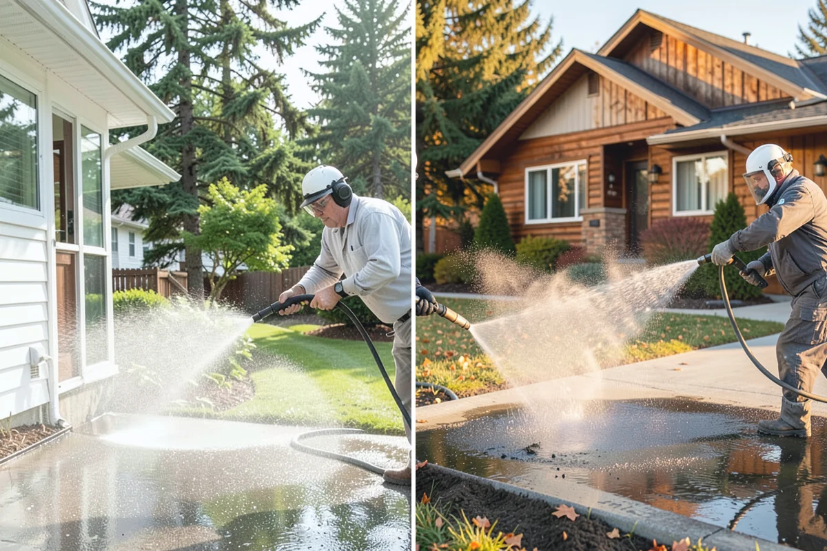 Algae Removal in Beaux Arts Village, King County, WA - Evaluate the algae coverage and the surface types