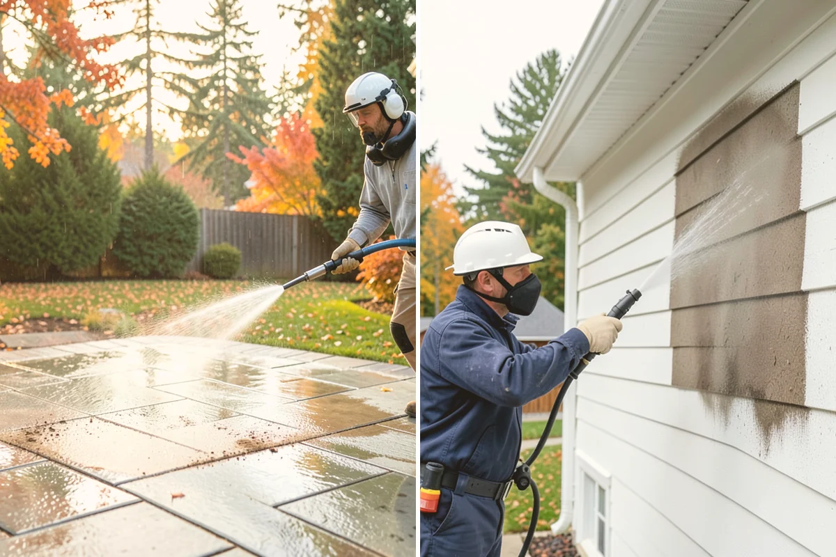 Algae Removal in Bellevue, King County, WA - Evaluate the algae coverage and the surface types