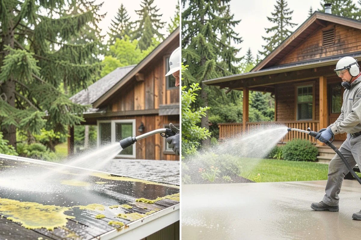 Algae Removal in Brier, Snohomish County, WA - Evaluate the algae coverage and the surface types