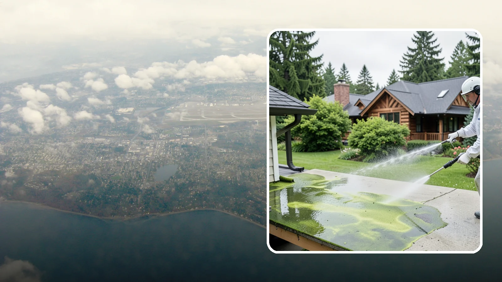 Algae Removal in Burien, King County, WA - Soft-wash algae removal that lifts the green film coating siding, roofs, decks, and concrete across shaded properties.