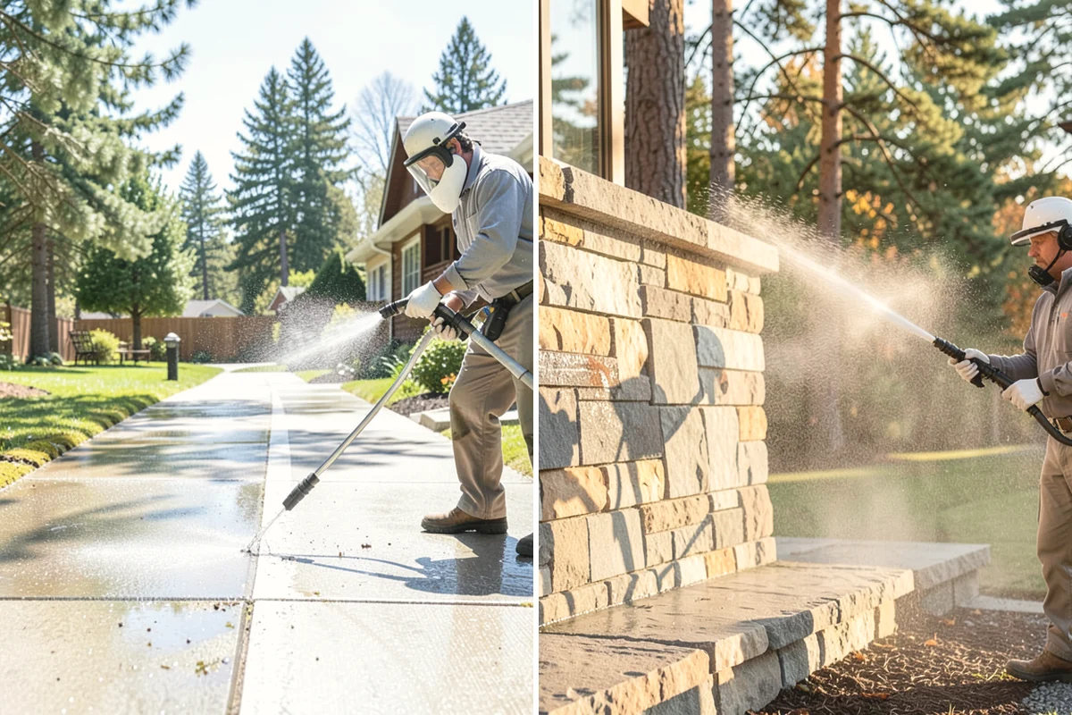 Algae Removal in Burlington, Skagit County, WA - Evaluate the algae coverage and the surface types