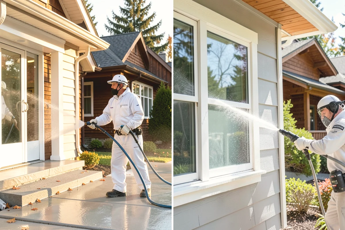 Algae Removal in Edgewood, Pierce County, WA - Evaluate the algae coverage and the surface types
