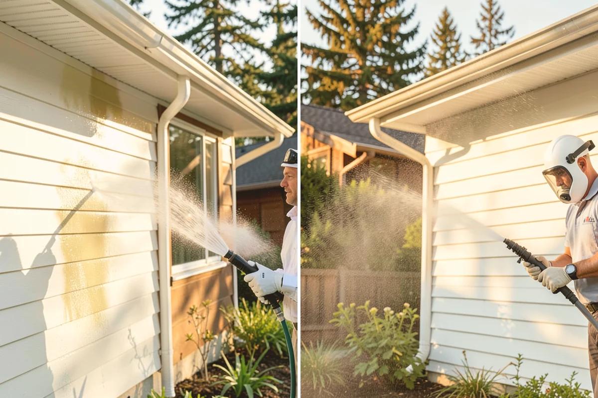Algae Removal in Kent, King County, WA - Evaluate the algae coverage and the surface types