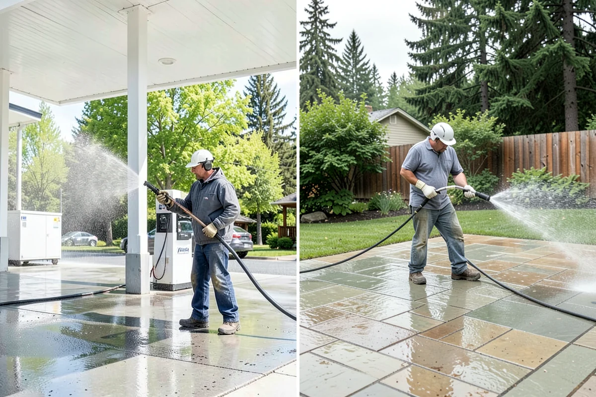 Algae Removal in Maple Valley, King County, WA - Evaluate the algae coverage and the surface types