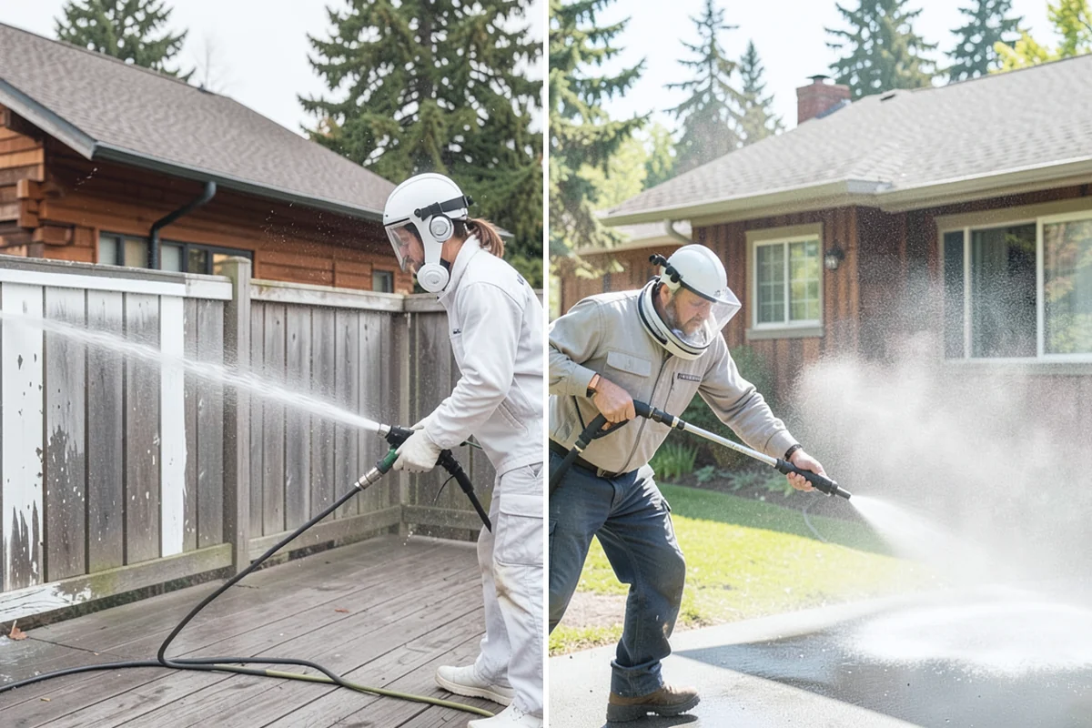 Algae Removal in Marysville, Snohomish County, WA - Evaluate the algae coverage and the surface types