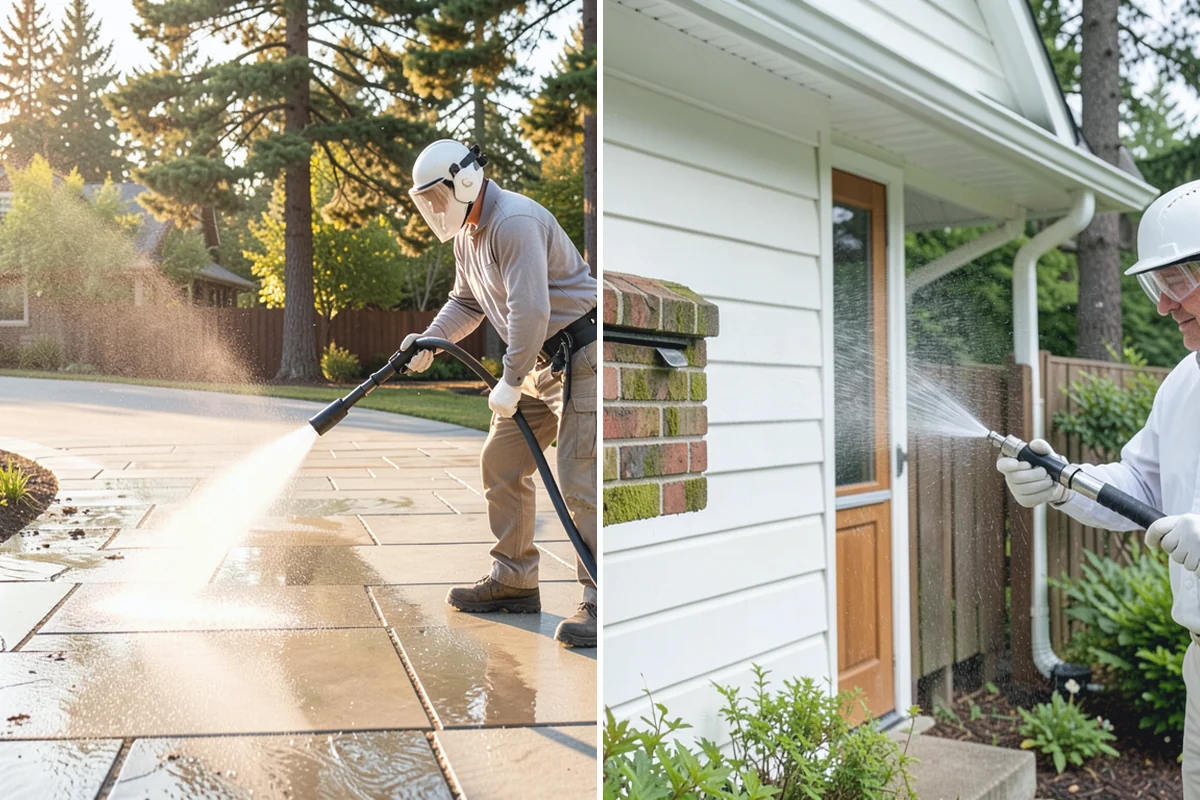 Algae Removal in Medina, King County, WA - Evaluate the algae coverage and the surface types