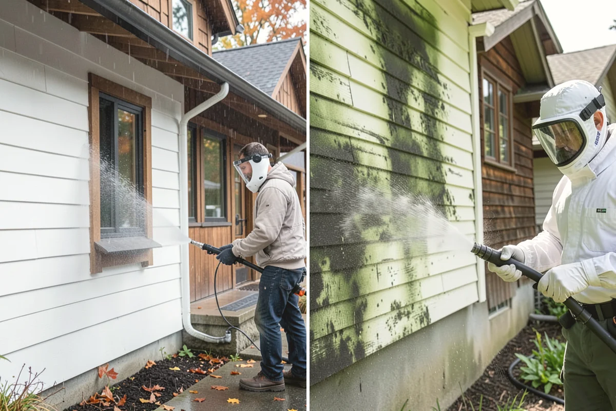 Algae Removal in Mountlake Terrace, Snohomish County, WA - Evaluate the algae coverage and the surface types
