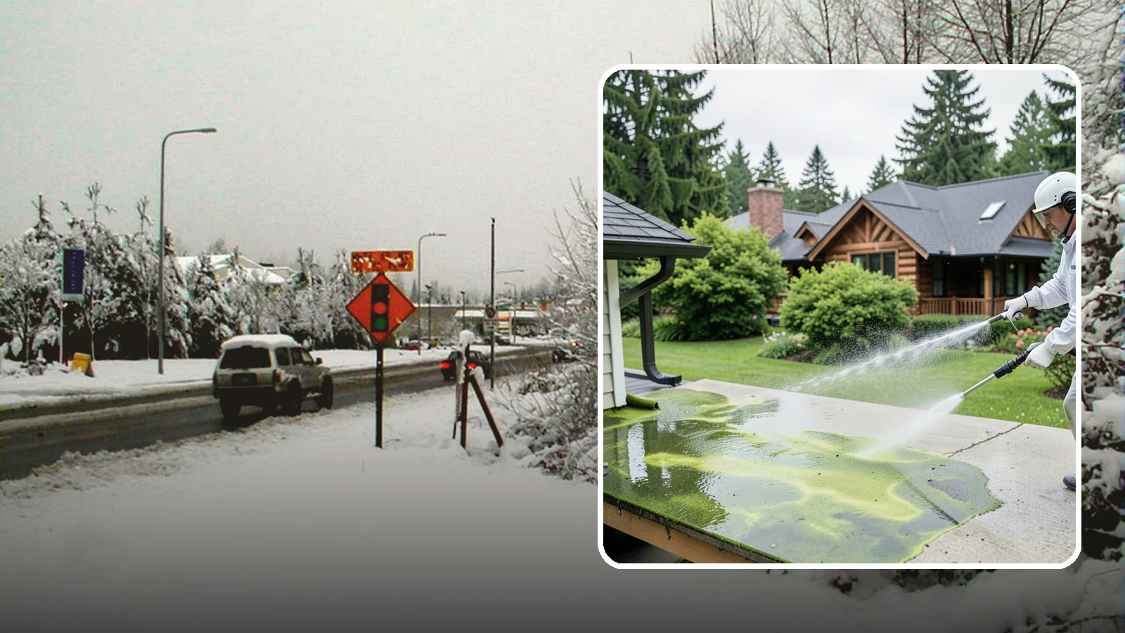 Algae Removal in Newcastle, King County, WA - Soft-wash algae removal that lifts the green film coating siding, roofs, decks, and concrete across shaded properties.
