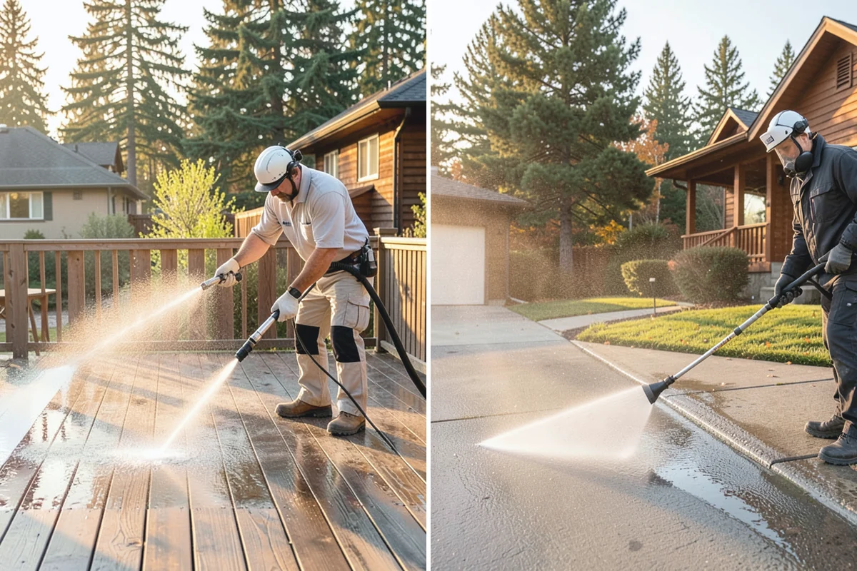Algae Removal in Roy, Pierce County, WA - Evaluate the algae coverage and the surface types