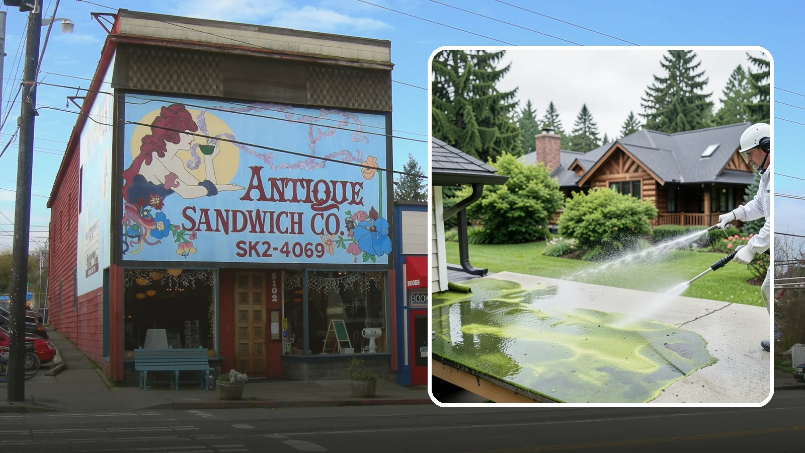 Algae Removal in Ruston, Pierce County, WA - Soft-wash algae removal that lifts the green film coating siding, roofs, decks, and concrete across shaded properties.