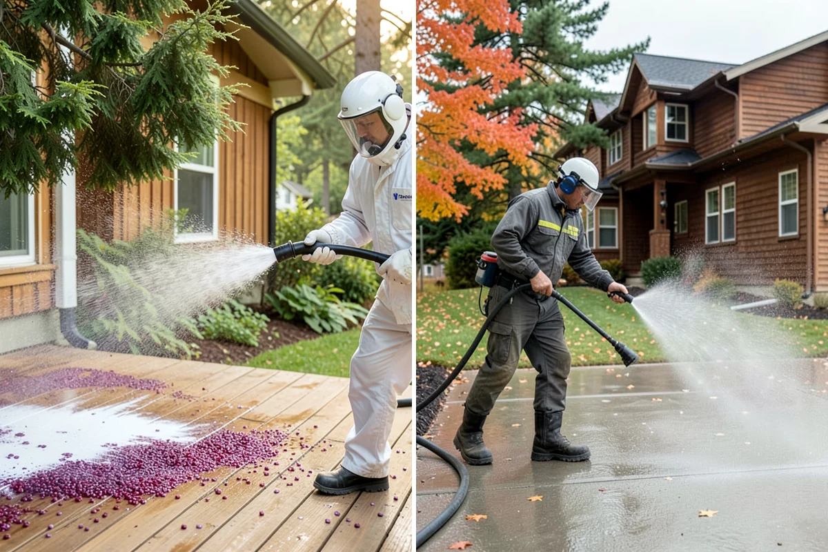 Algae Removal in Sedro-Woolley, Skagit County, WA - Evaluate the algae coverage and the surface types