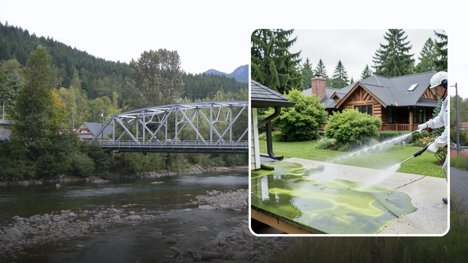 Algae Removal in Skykomish, King County, WA - Soft-wash algae removal that lifts the green film coating siding, roofs, decks, and concrete across shaded properties.