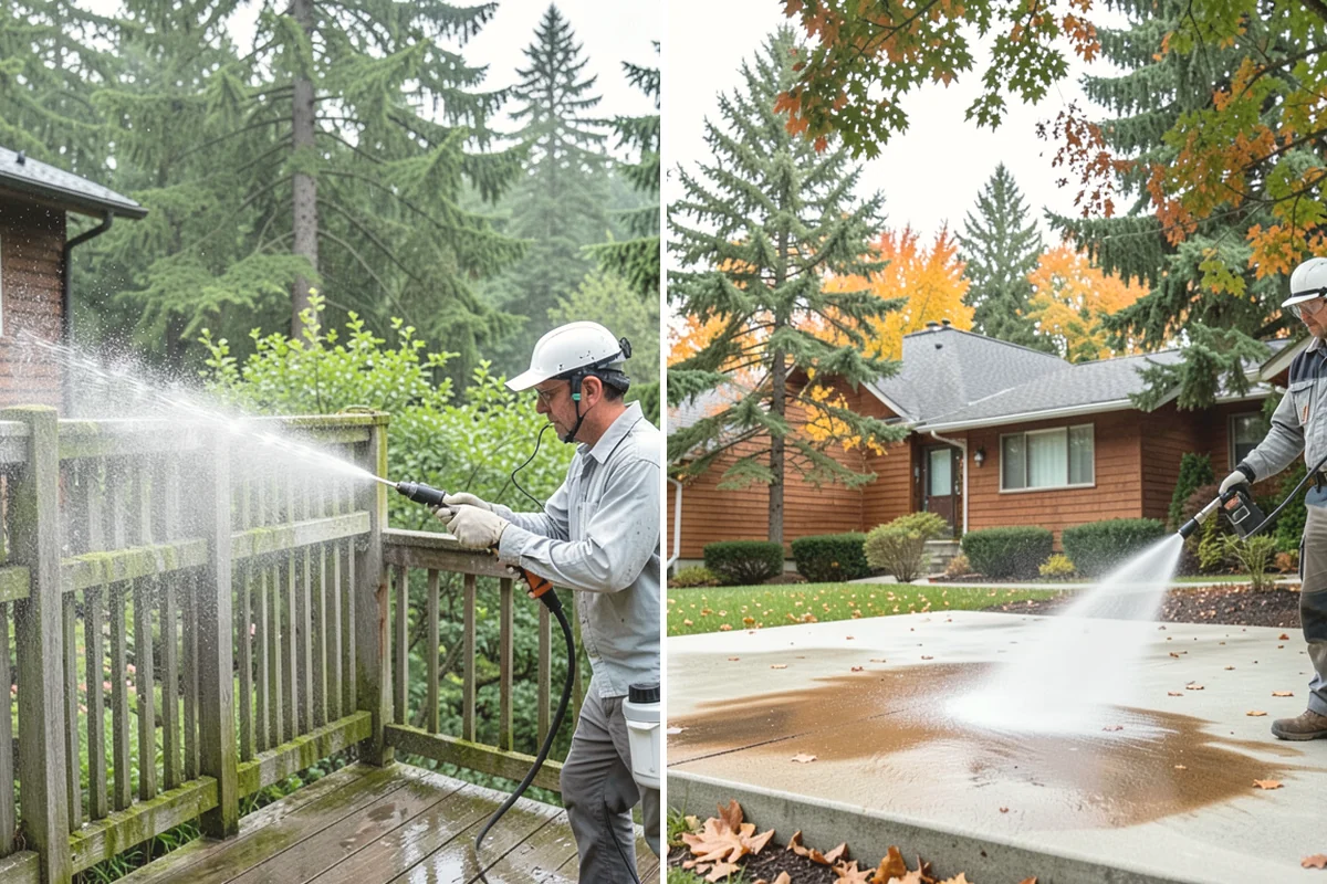Algae Removal in Steilacoom, Pierce County, WA - Evaluate the algae coverage and the surface types