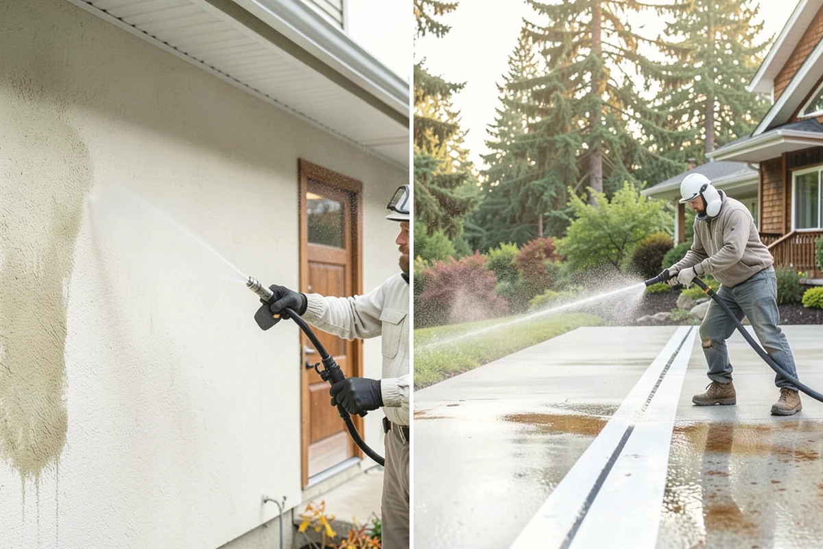 Algae Removal in University Place, Pierce County, WA - Evaluate the algae coverage and the surface types